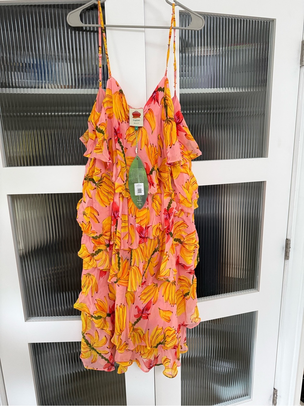 NWT Farm Rio Banana Taste Irregular Midi Dress